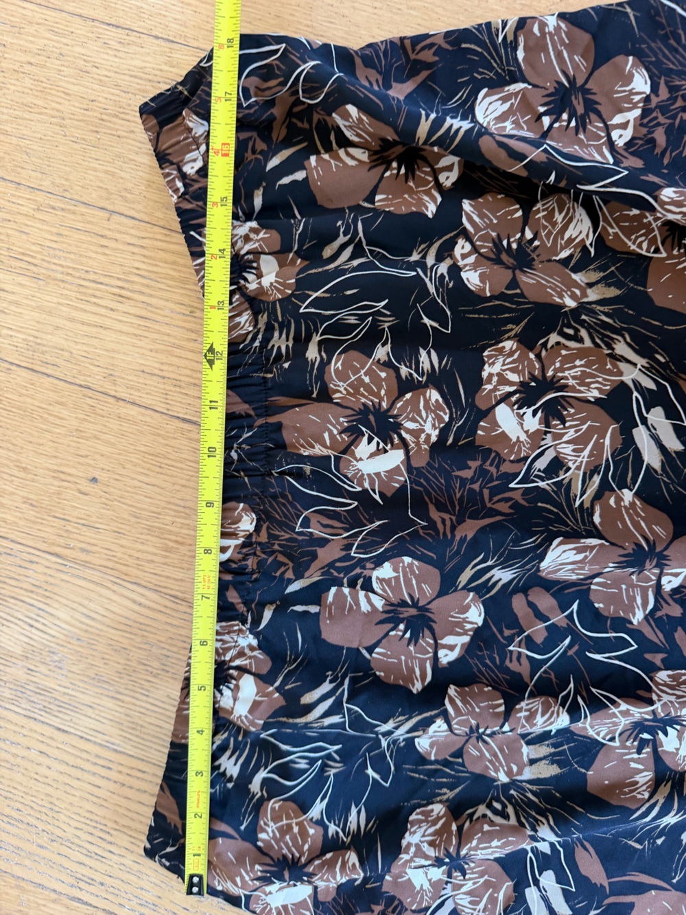 Sag Harbor Woman 20W Brown Floral Tiered Midi Skirt Elastic Waist Cottagecore - Picture 5 of 6